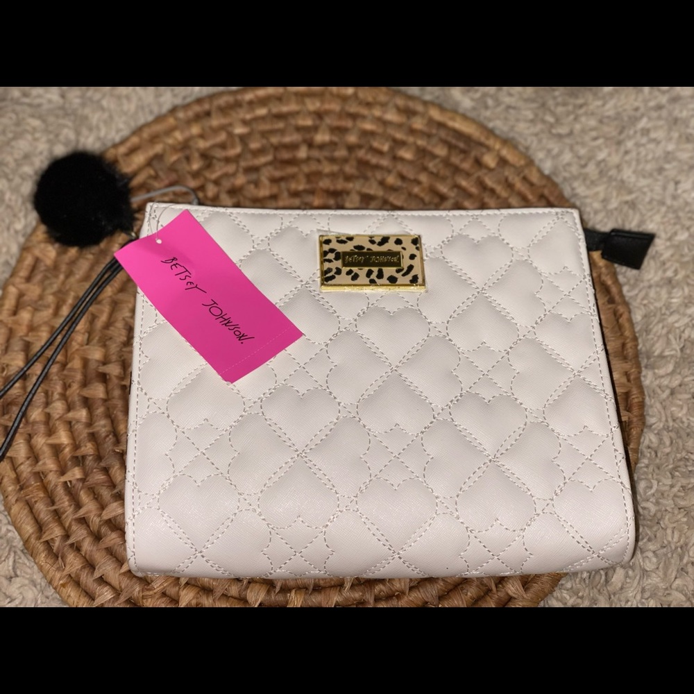 Betsey Johnson large wristlet cosmetic purse